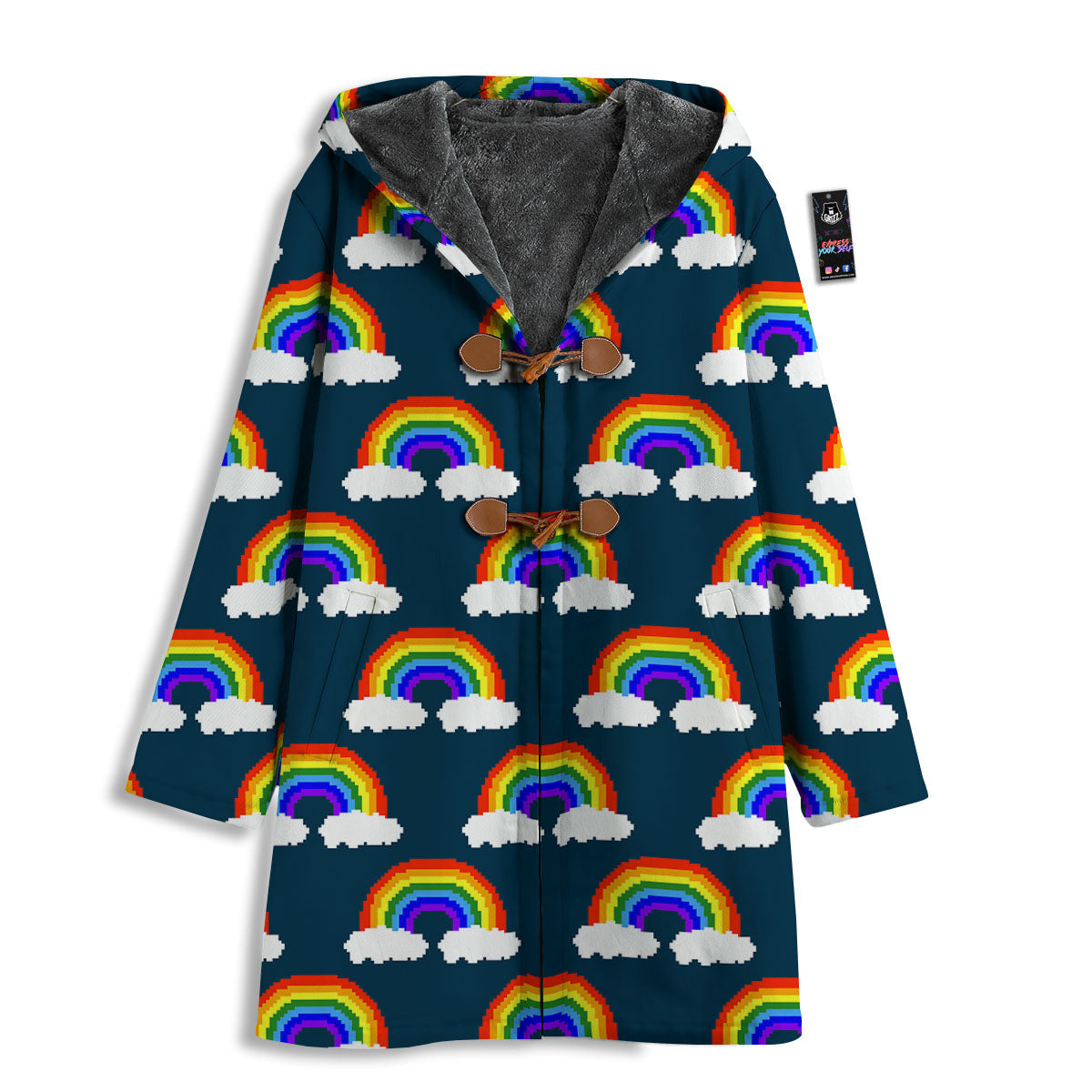 Rainbow Pixel Print Pattern Men's Windbreaker Jacket-grizzshop
