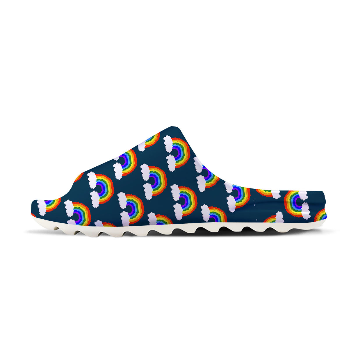Rainbow Pixel Print Pattern Sandals-grizzshop