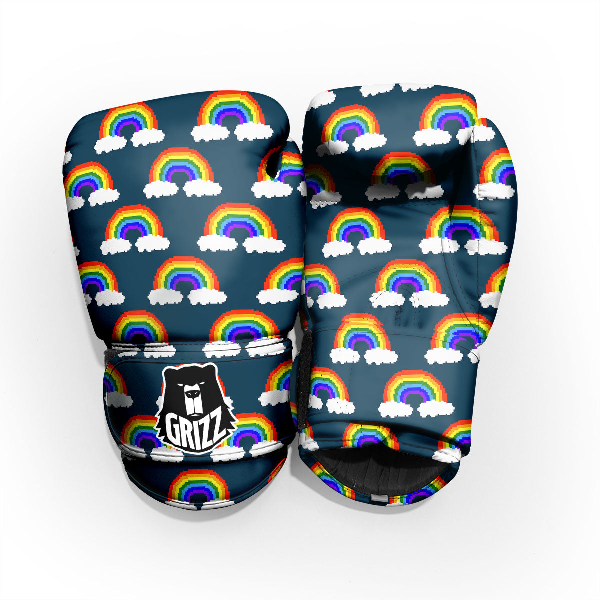 Rainbow Pixel Print Pattern Pro Boxing Glove