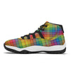 Rainbow Plaid LGBT Pride Print Pattern Black Bball Shoes-grizzshop