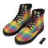 Rainbow Plaid LGBT Pride Print Pattern Boots-grizzshop