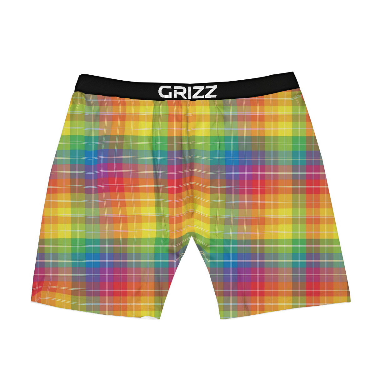 Rainbow Plaid LGBT Pride Print Pattern Boxer Briefs-grizzshop