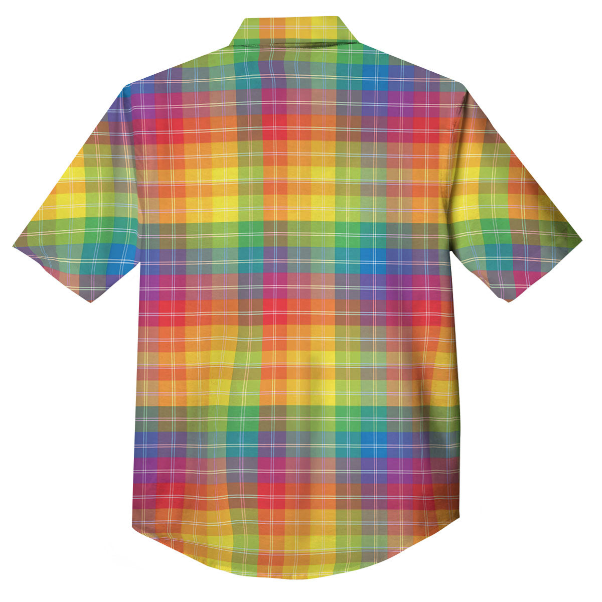 Rainbow Plaid LGBT Pride Print Pattern Button Up Shirt-grizzshop