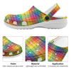 Rainbow Plaid LGBT Pride Print Pattern Clog-grizzshop