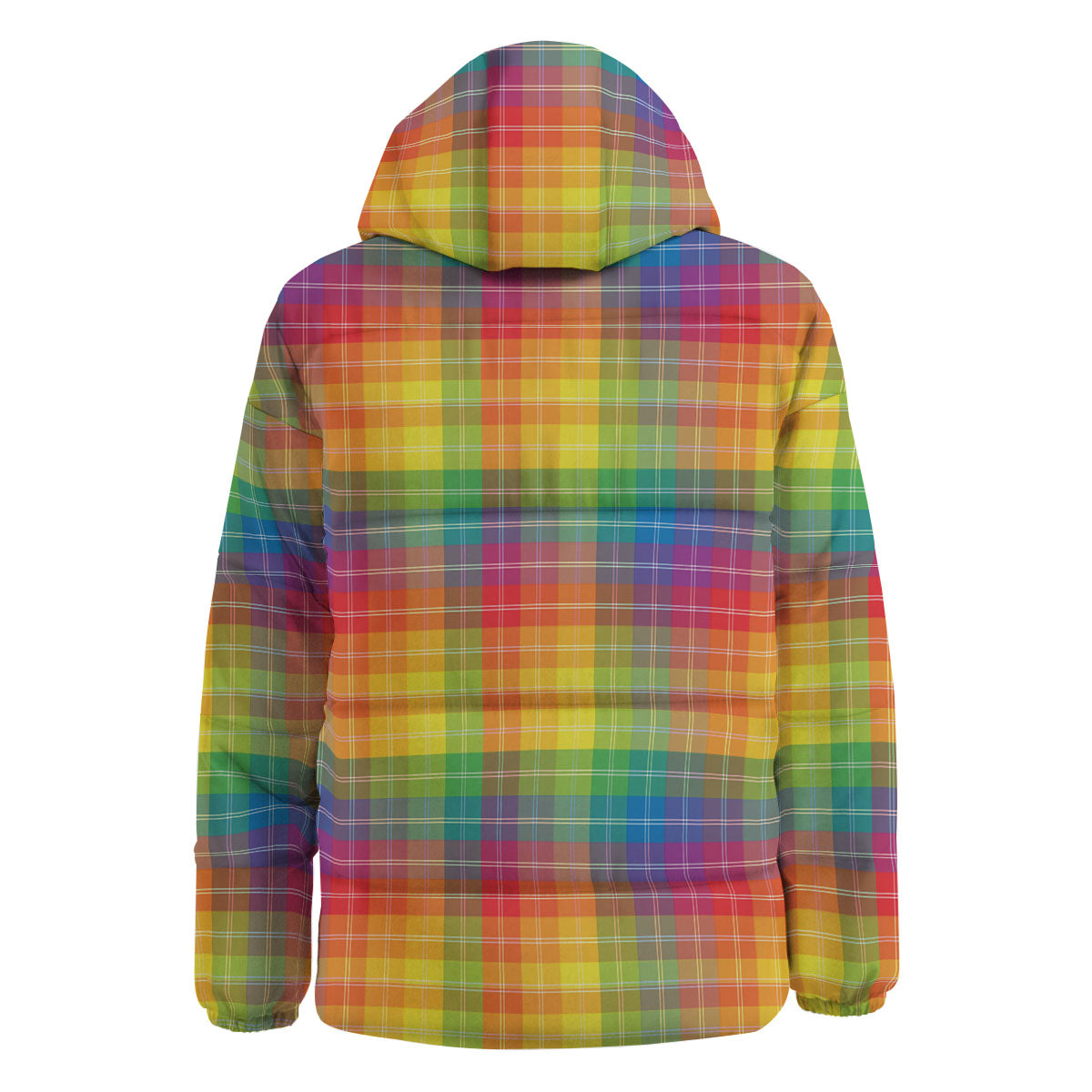 Rainbow Plaid LGBT Pride Print Pattern Down Jacket-grizzshop