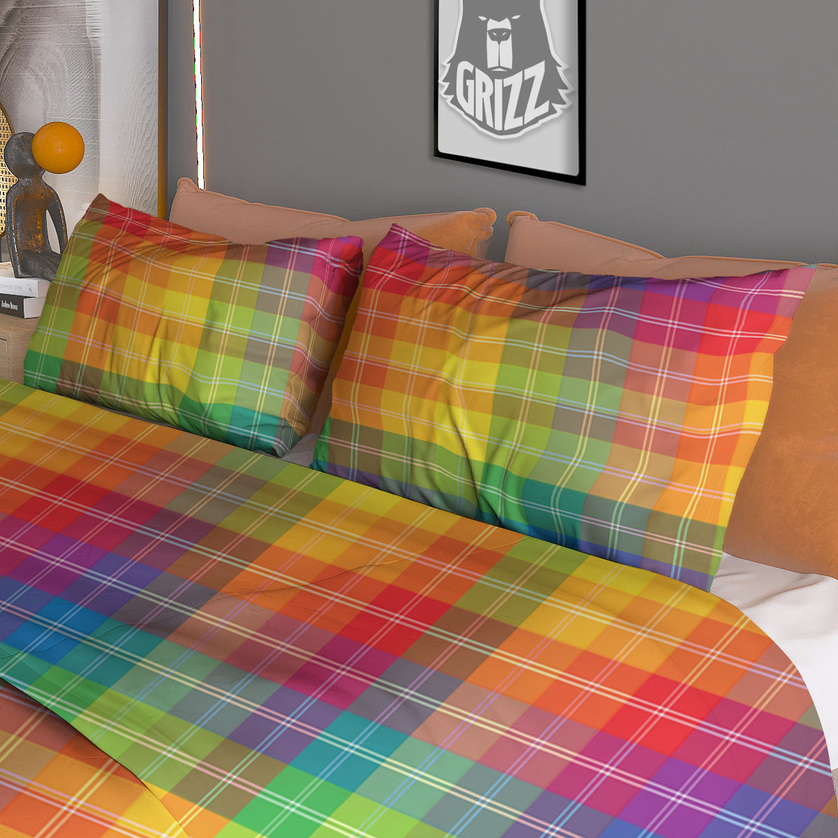 Rainbow Plaid LGBT Pride Print Pattern Duvet Cover Bedding Set
