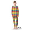 Rainbow Plaid LGBT Pride Print Pattern Kid's Pajamas-grizzshop