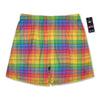 Rainbow Plaid LGBT Pride Print Pattern Men's Running Shorts-grizzshop