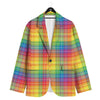 Rainbow Plaid LGBT Pride Print Pattern Men's Sport Coat-grizzshop