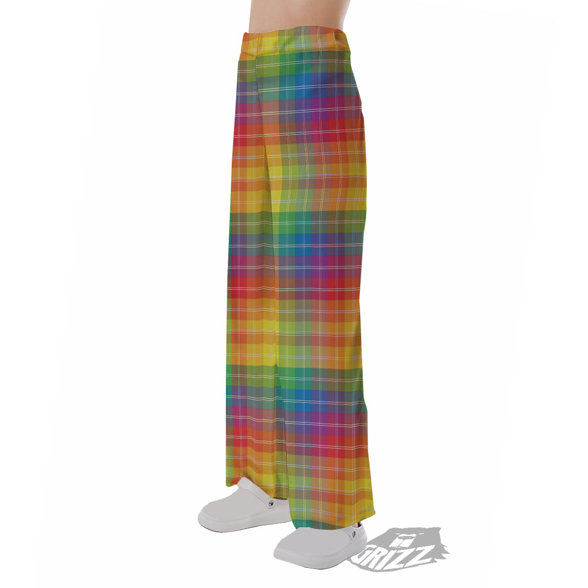 Rainbow Plaid LGBT Pride Print Pattern Pajama Pants-grizzshop