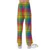 Rainbow Plaid LGBT Pride Print Pattern Pajama Pants-grizzshop