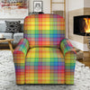 Rainbow Plaid LGBT Pride Print Pattern Recliner Slipcover-grizzshop