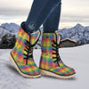 Rainbow Plaid LGBT Pride Print Pattern Snow Boots-grizzshop