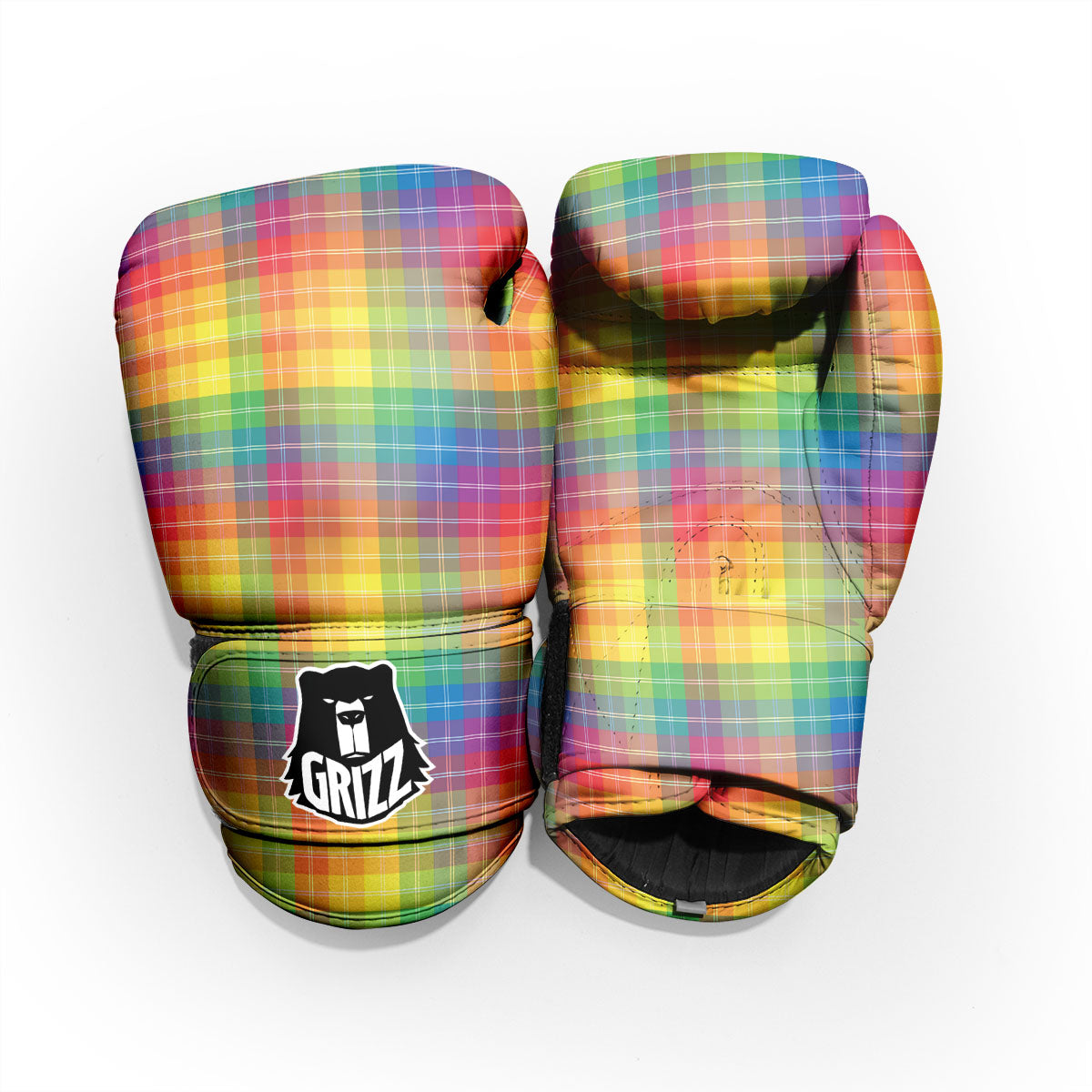 Rainbow Plaid LGBT Pride Print Pattern Pro Boxing Glove