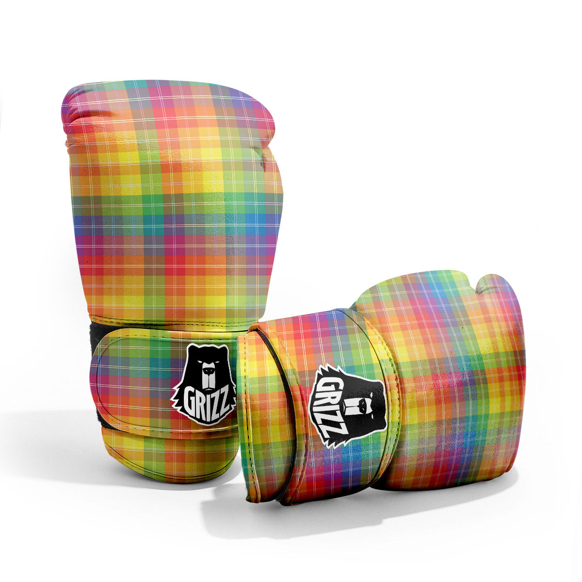 Rainbow Plaid LGBT Pride Print Pattern Pro Boxing Glove