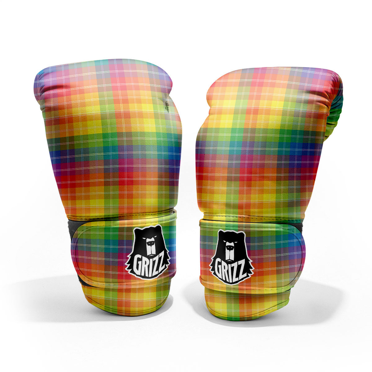 Rainbow Plaid LGBT Pride Print Pattern Pro Boxing Glove