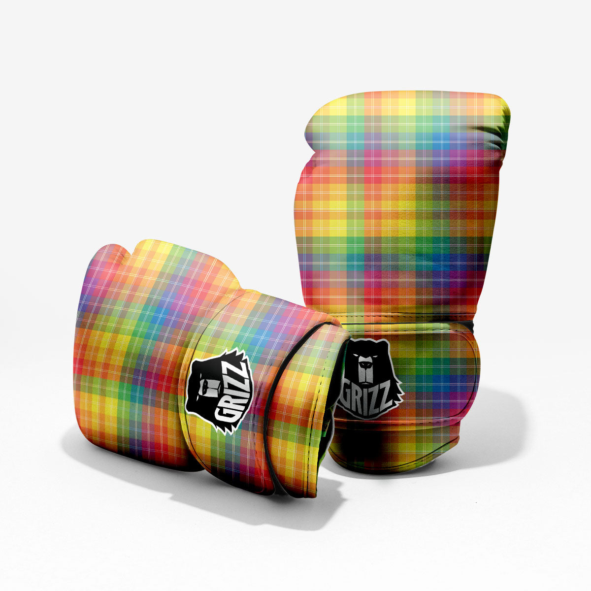 Rainbow Plaid LGBT Pride Print Pattern Pro Boxing Glove