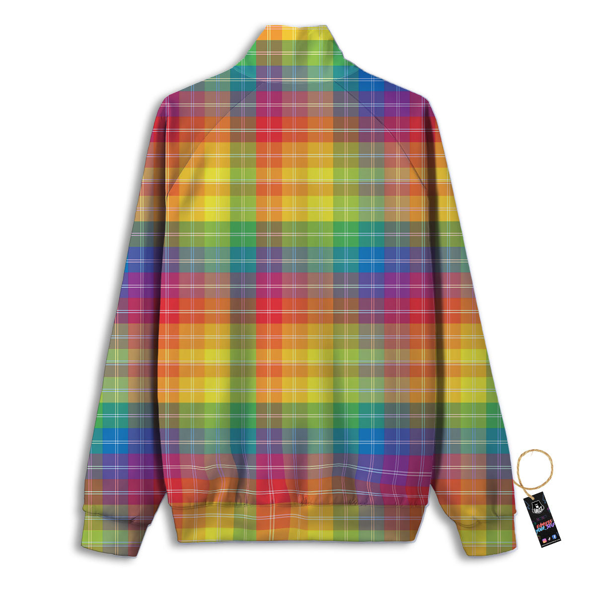 Rainbow Plaid LGBT Pride Print Pattern Track Jacket-grizzshop