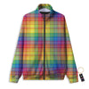 Rainbow Plaid LGBT Pride Print Pattern Track Jacket-grizzshop