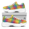 Rainbow Plaid LGBT Pride Print Pattern White Chunky Shoes-grizzshop