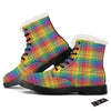 Rainbow Plaid LGBT Pride Print Pattern Winter Boots-grizzshop