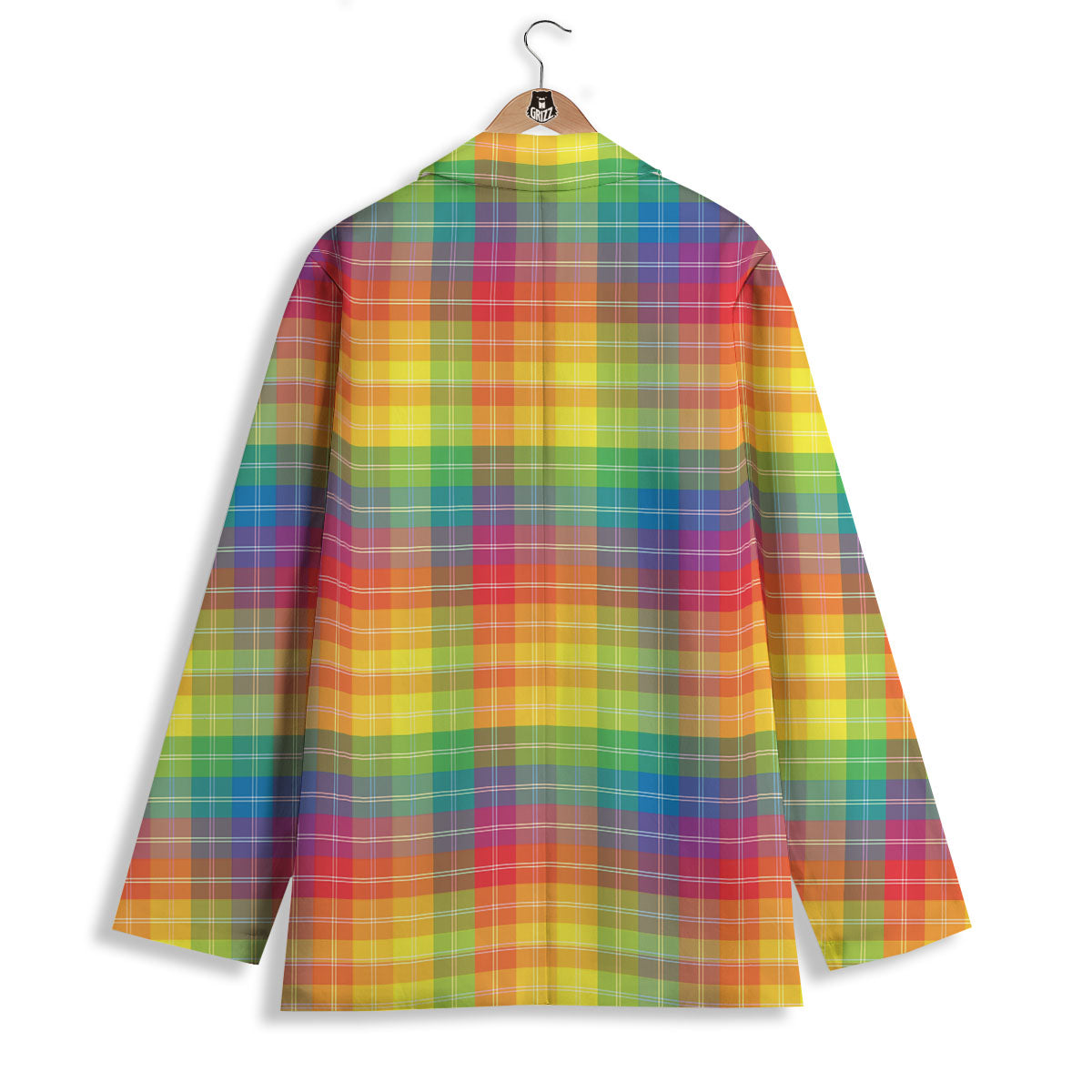 Rainbow Plaid LGBT Pride Print Pattern Women's Blazer-grizzshop