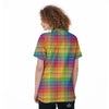 Rainbow Plaid LGBT Pride Print Pattern Women's Golf Shirts-grizzshop