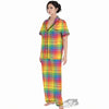 Rainbow Plaid LGBT Pride Print Pattern Women's Pajamas Set-grizzshop