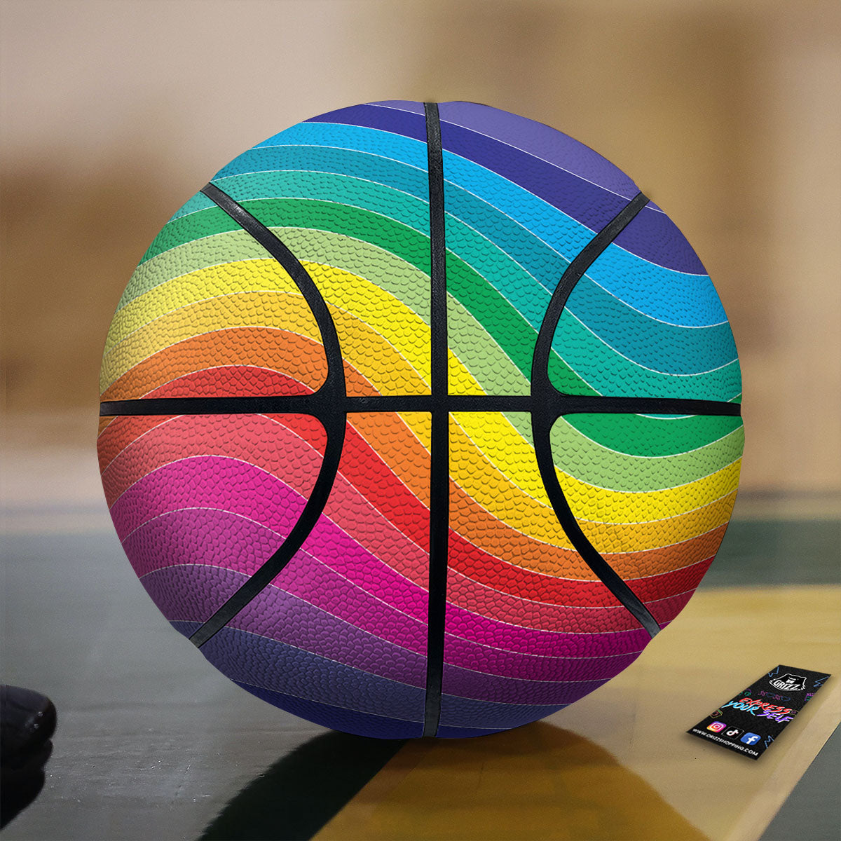Rainbow Print Basketball-grizzshop
