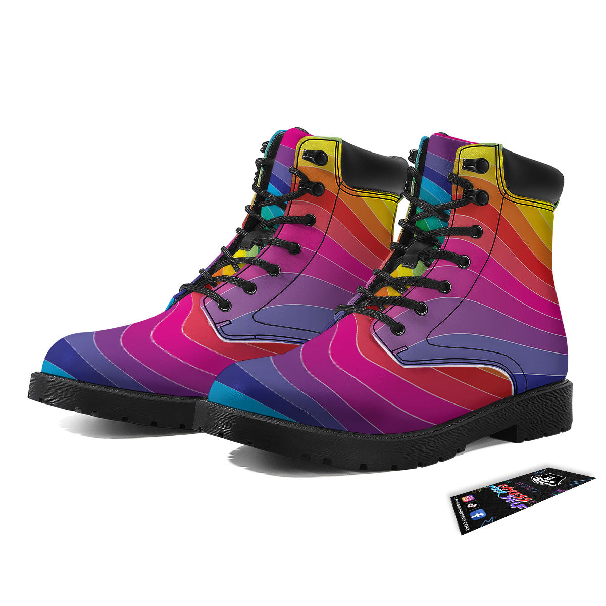Rainbow Print Boots-grizzshop