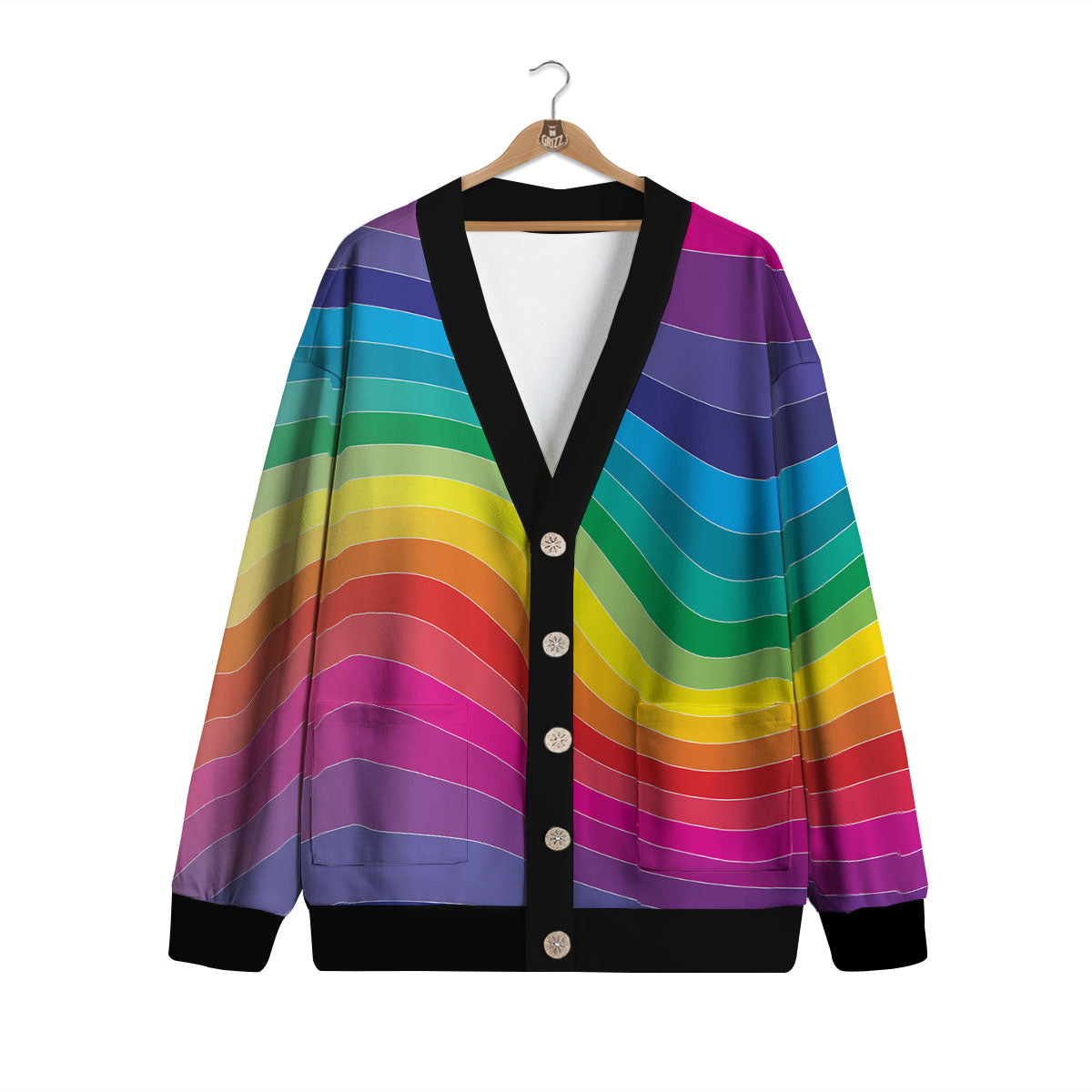Rainbow Print Cardigan-grizzshop