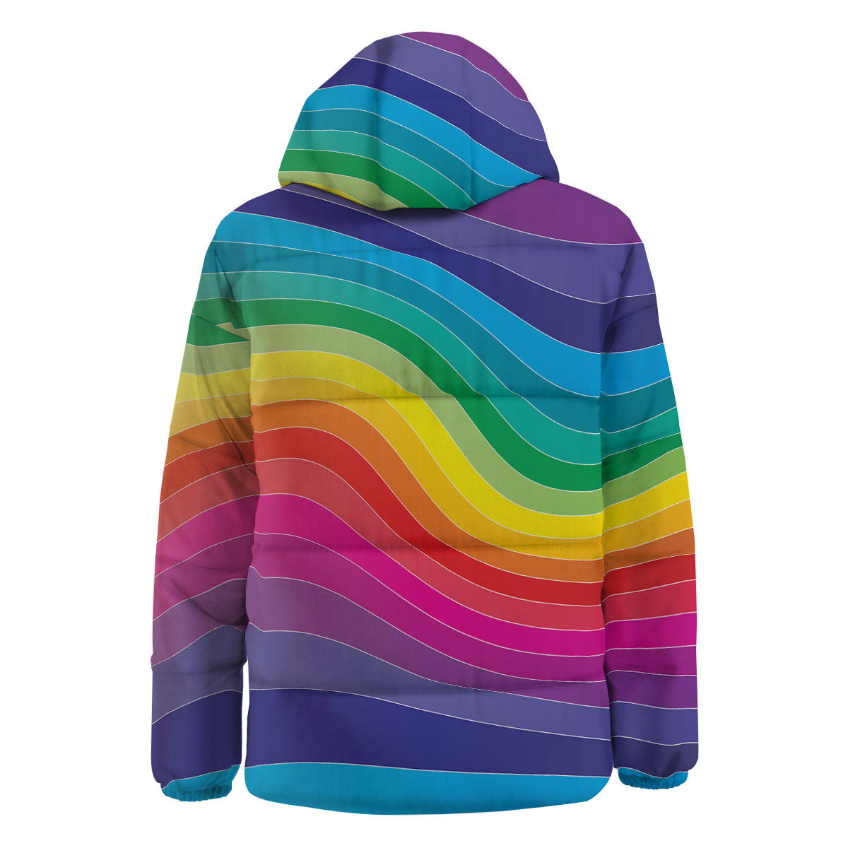 Rainbow Print Down Jacket-grizzshop