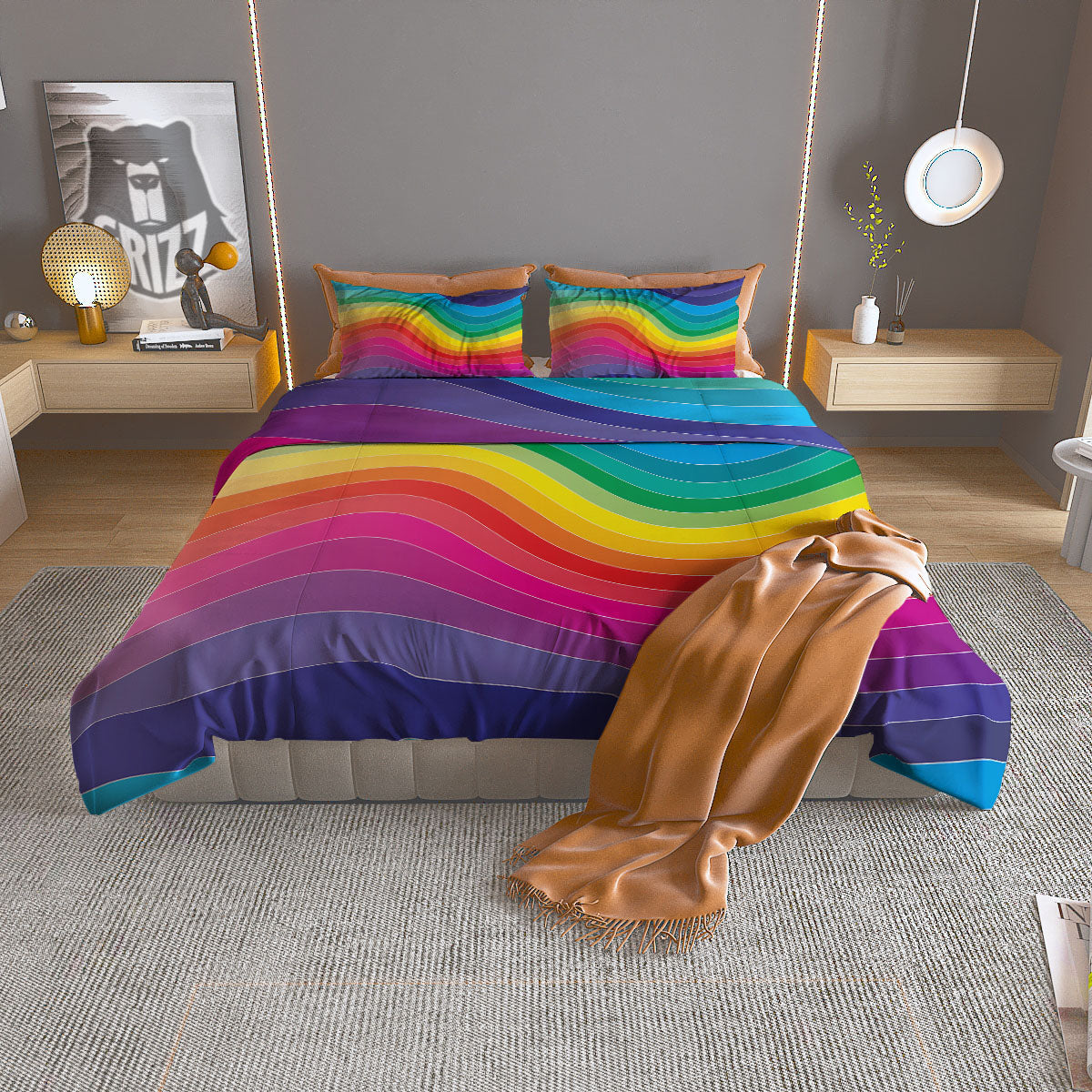 Pyramid UFO Print Duvet Cover Bedding Set