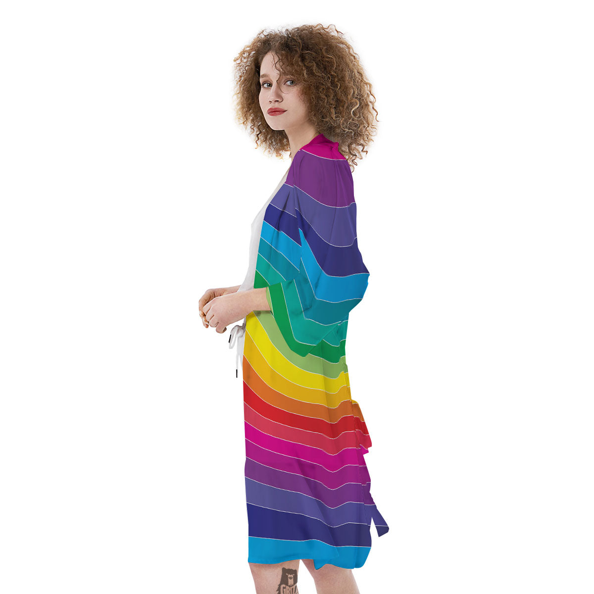 Rainbow Print Kimono-grizzshop