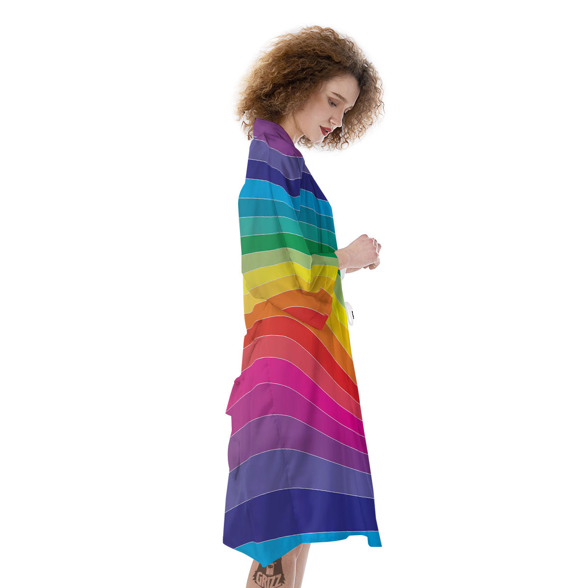 Rainbow Print Kimono-grizzshop