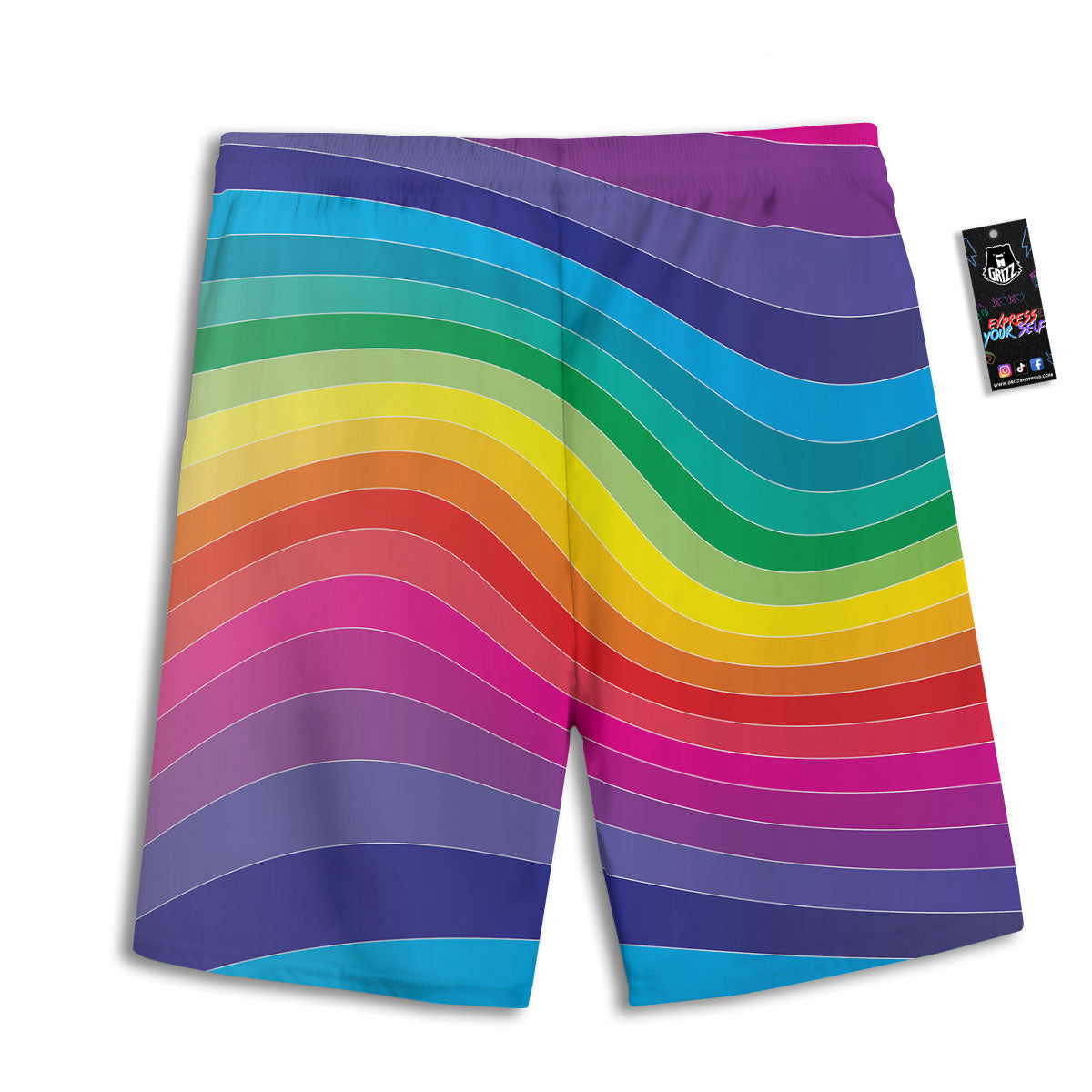 Rainbow Print Men's Athletic Shorts