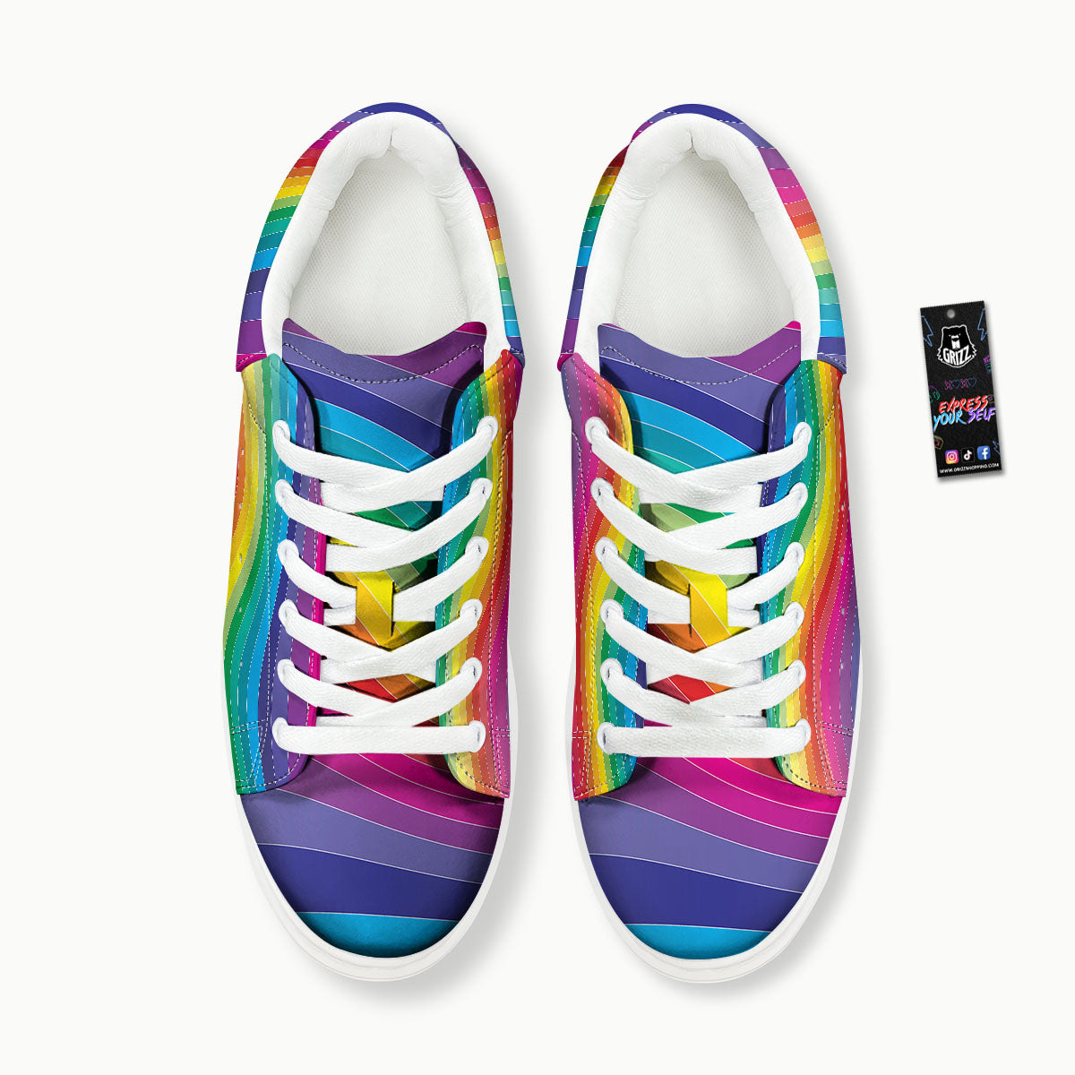 Rainbow Print Platform Shoes-grizzshop