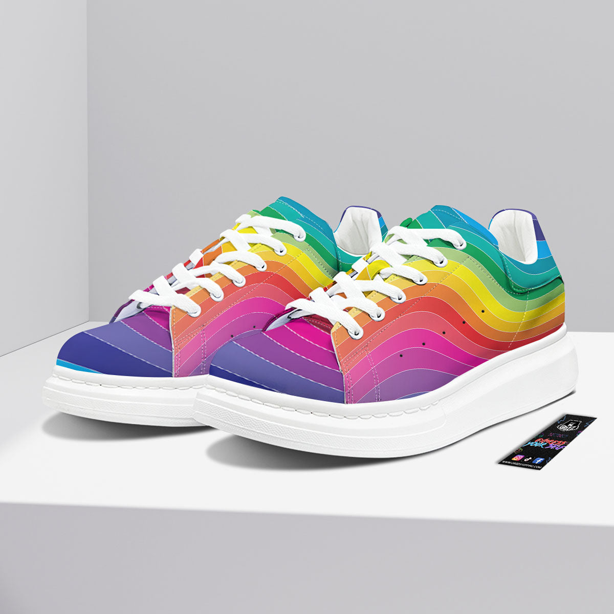 Rainbow Print Platform Shoes-grizzshop