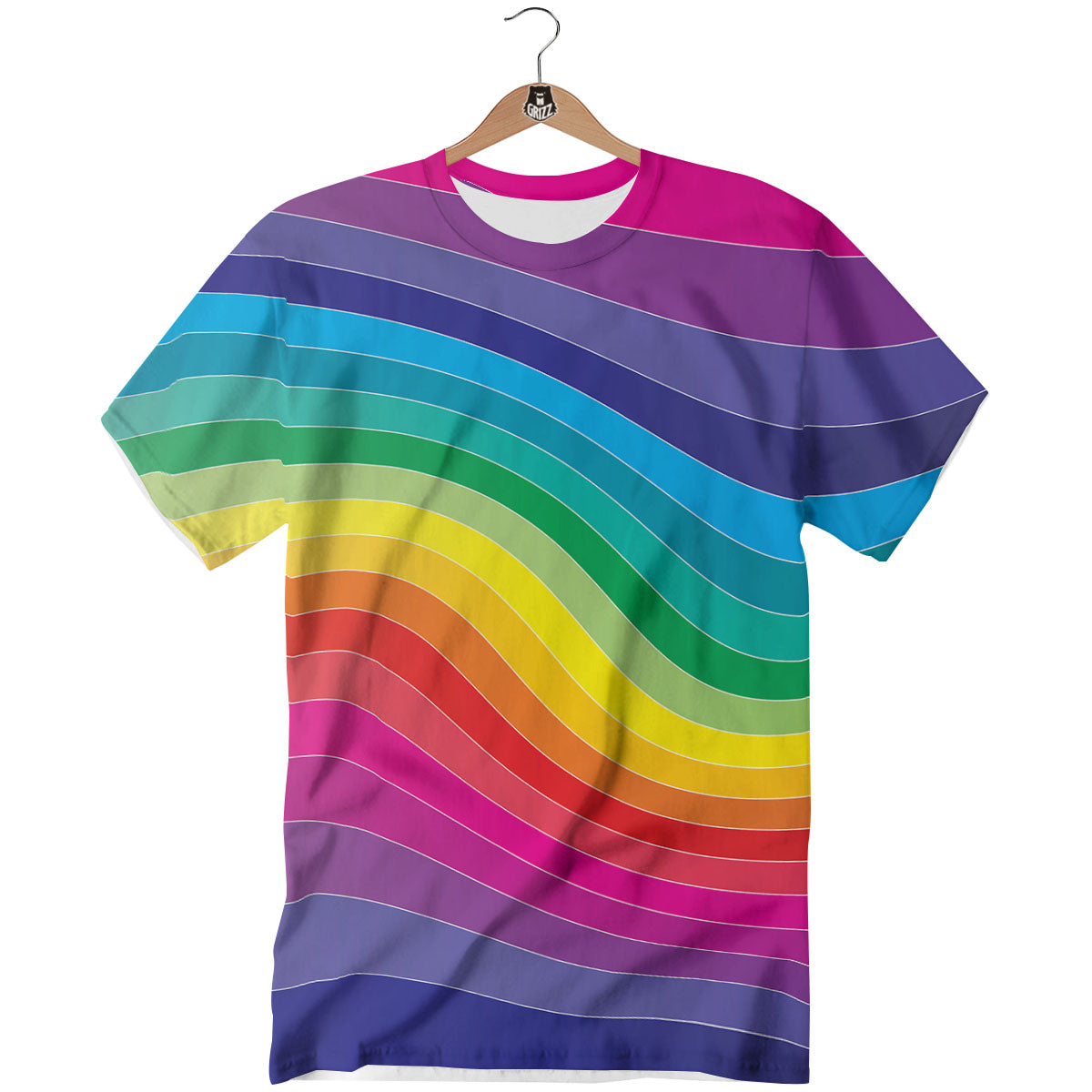 Rainbow Print T-Shirt-grizzshop