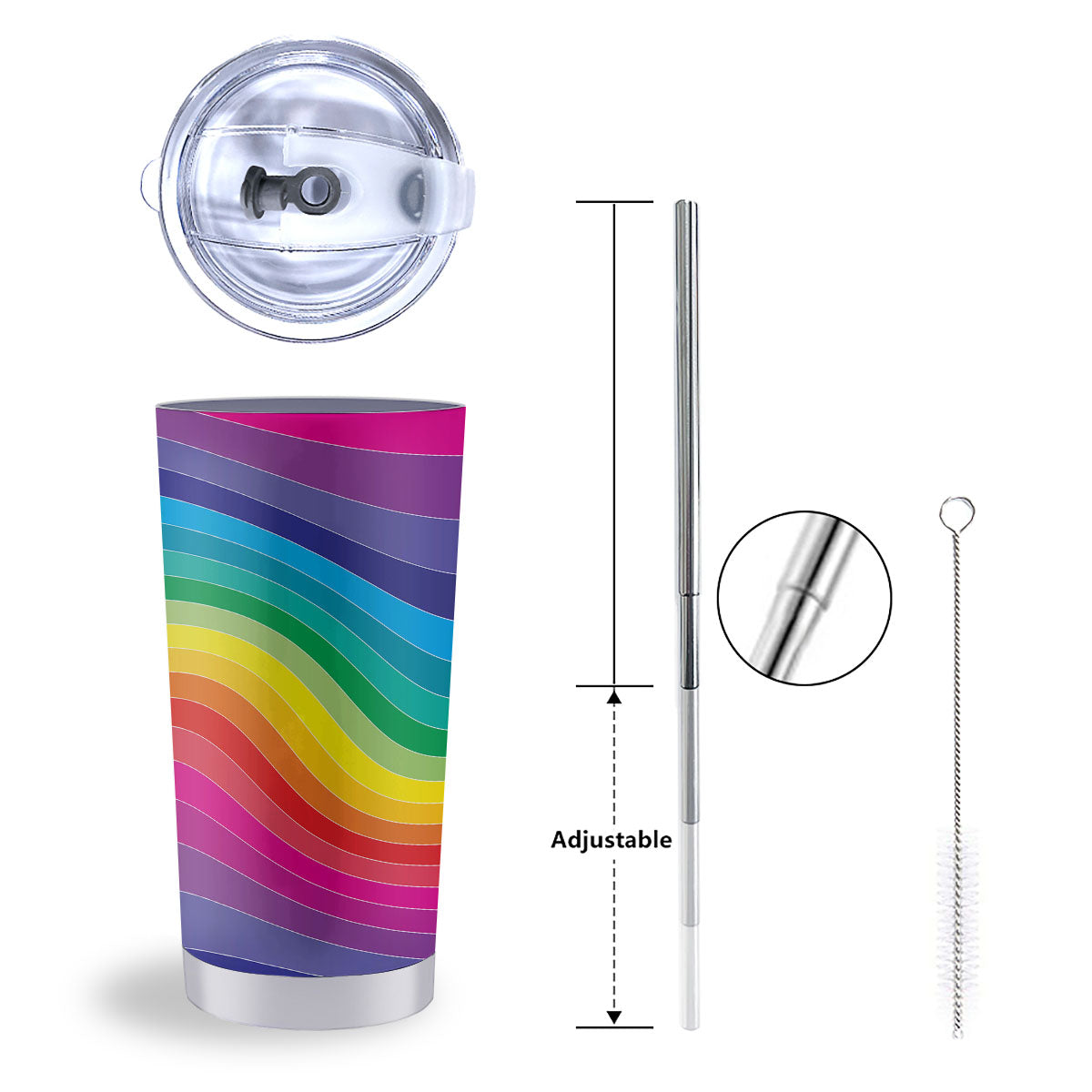 Rainbow Print Tumbler-grizzshop