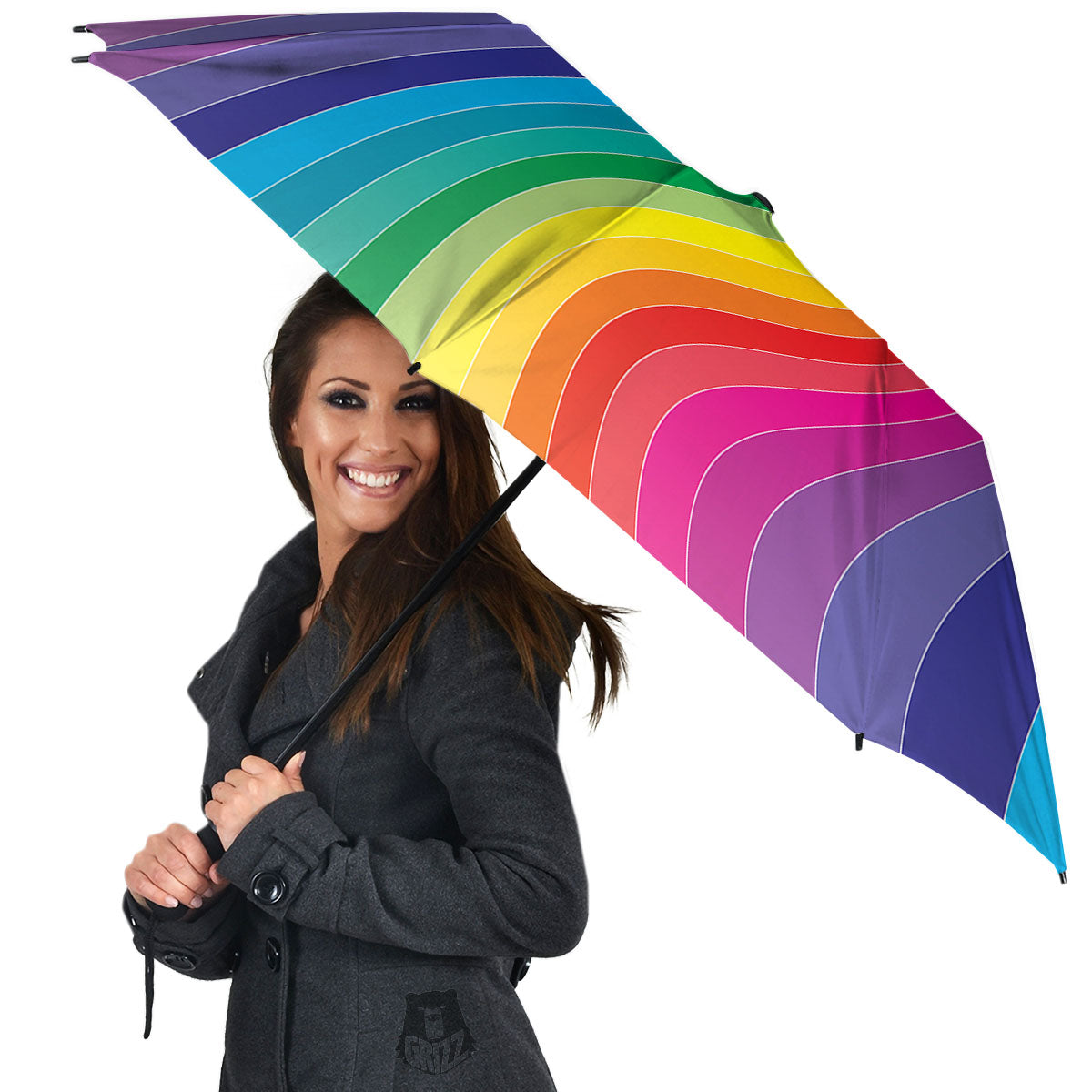 Rainbow Print Umbrella-grizzshop