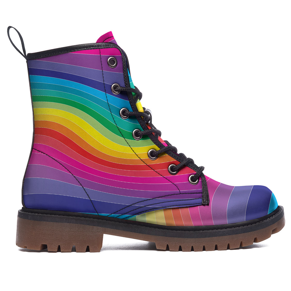 Rainbow Print Work Boots-grizzshop