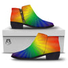 Rainbow Rays LGBT Pride Print Ankle Boots-grizzshop