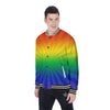 Rainbow Rays LGBT Pride Print Baseball Jacket-grizzshop