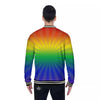 Rainbow Rays LGBT Pride Print Baseball Jacket-grizzshop