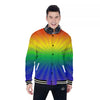 Rainbow Rays LGBT Pride Print Baseball Jacket-grizzshop