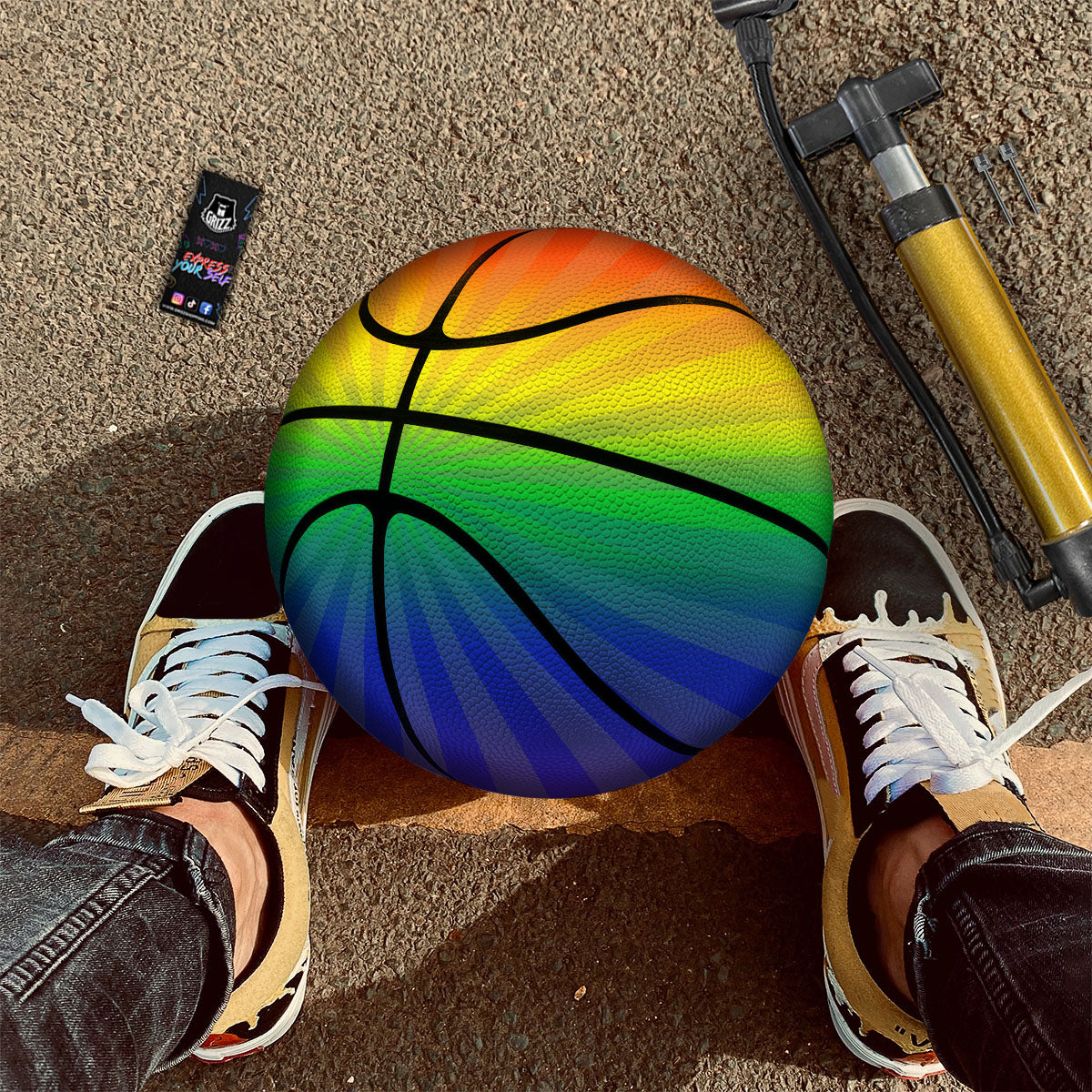 Rainbow Rays LGBT Pride Print Basketball-grizzshop