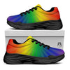 Rainbow Rays LGBT Pride Print Black Chunky Shoes-grizzshop