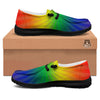 Rainbow Rays LGBT Pride Print Black Loafers-grizzshop