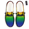 Rainbow Rays LGBT Pride Print Black Loafers-grizzshop